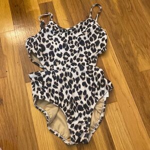 Old Navy Girls Cheetah Print One Piece Swimsuit Size L